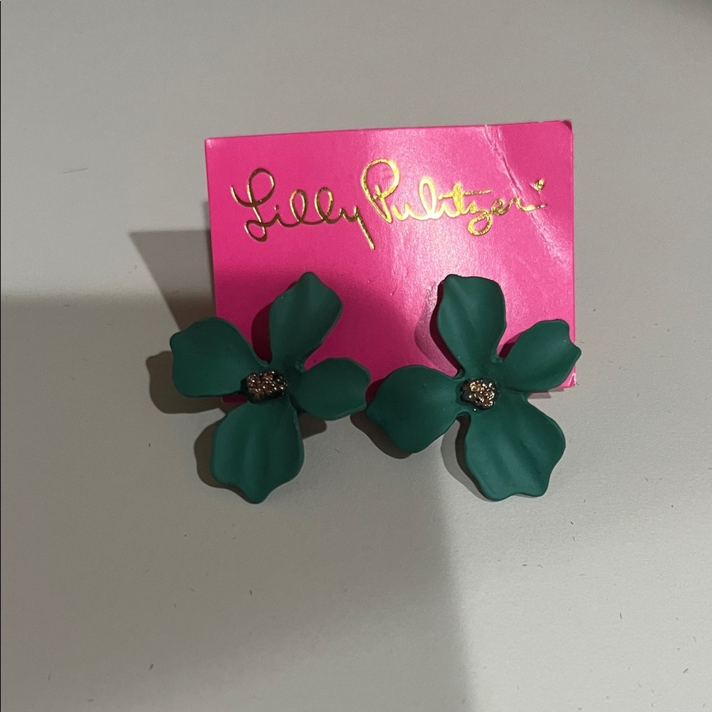 Lilly Pulitzer Teal Floral Earrings